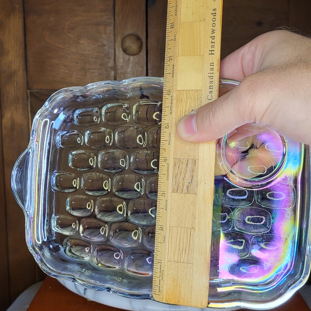 Carnival Glass Snack Tray Set - Picture 5 of 17